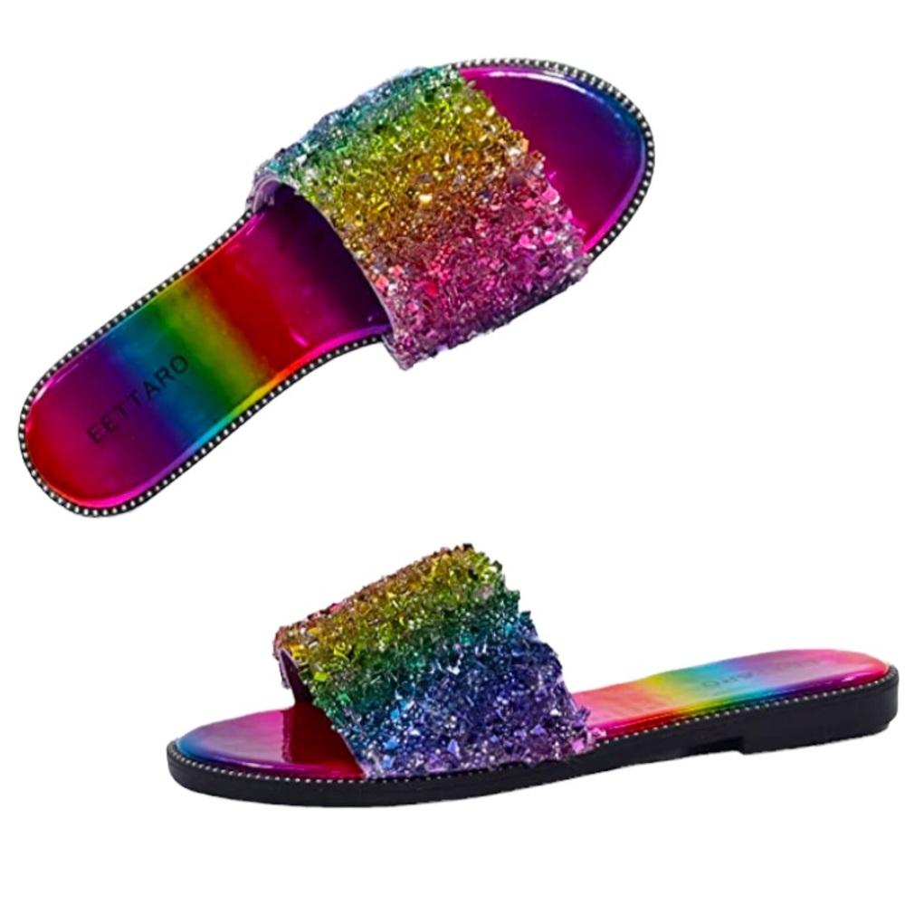 🆕Color Pop Perfection Rhinestone Jeweled-Candy Slides - Picture 7 of 7
